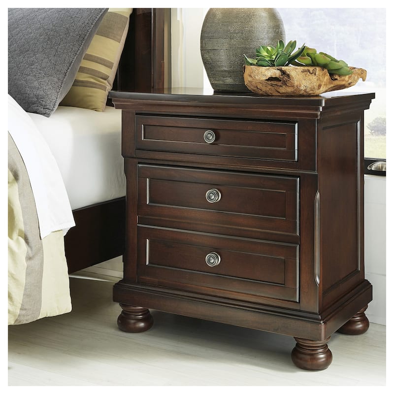 Porter Rustic Brown Two Drawer Night Stand - Brown - 2-drawer