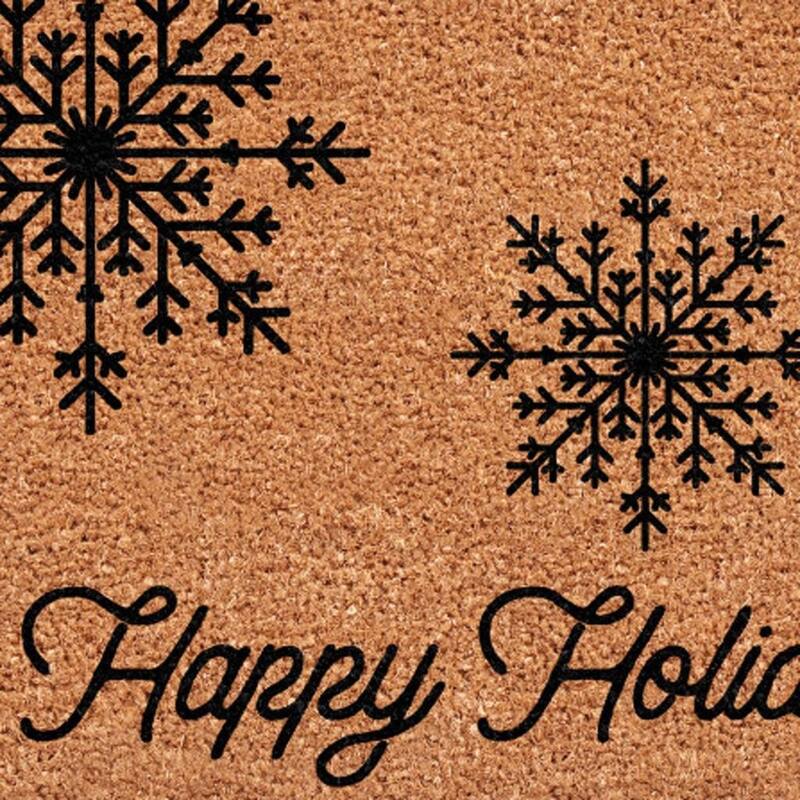 HomeRoots 24" X 36" Brown And Black Christmas Merry Christmas Outdoor Coir Door Mat - 24.00' X '36.00