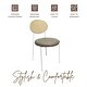 preview thumbnail 39 of 78, Leisuremod Euston Modern Dining Chair Upholstered Velvet or Leather Seat Wicker Back Accent Chair for Home Living Room & Kitchen