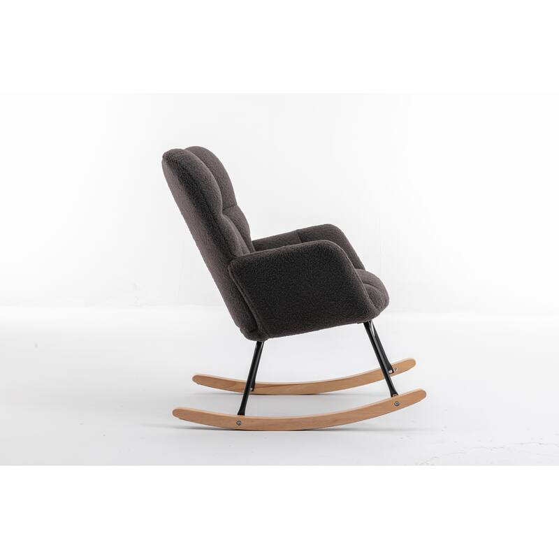 Teddy Fabric Rocking Glider Chair for Relaxation