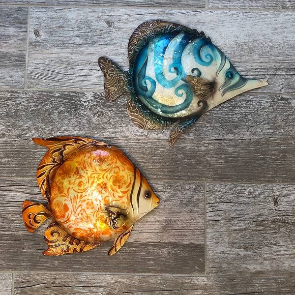Shop Handmade Orange Fish Metal Art Wall Decor On Sale