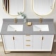preview thumbnail 42 of 98, Malaga Composite Stone Vanity Top with White Rectangular Sink