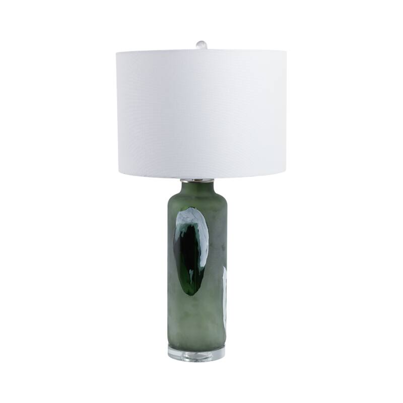 Frosted Glass Crystal Table Lamp Agate-Inspired Accents - 30" Green - 16" x 16" x 30"