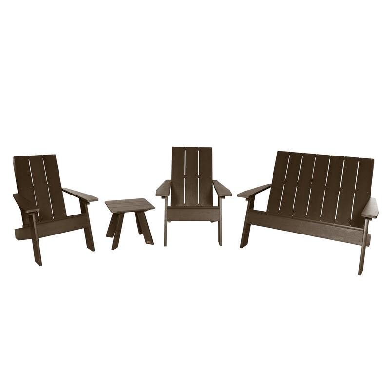 Italica Modern 4-piece Adirondack Patio Set - Weathered Acorn