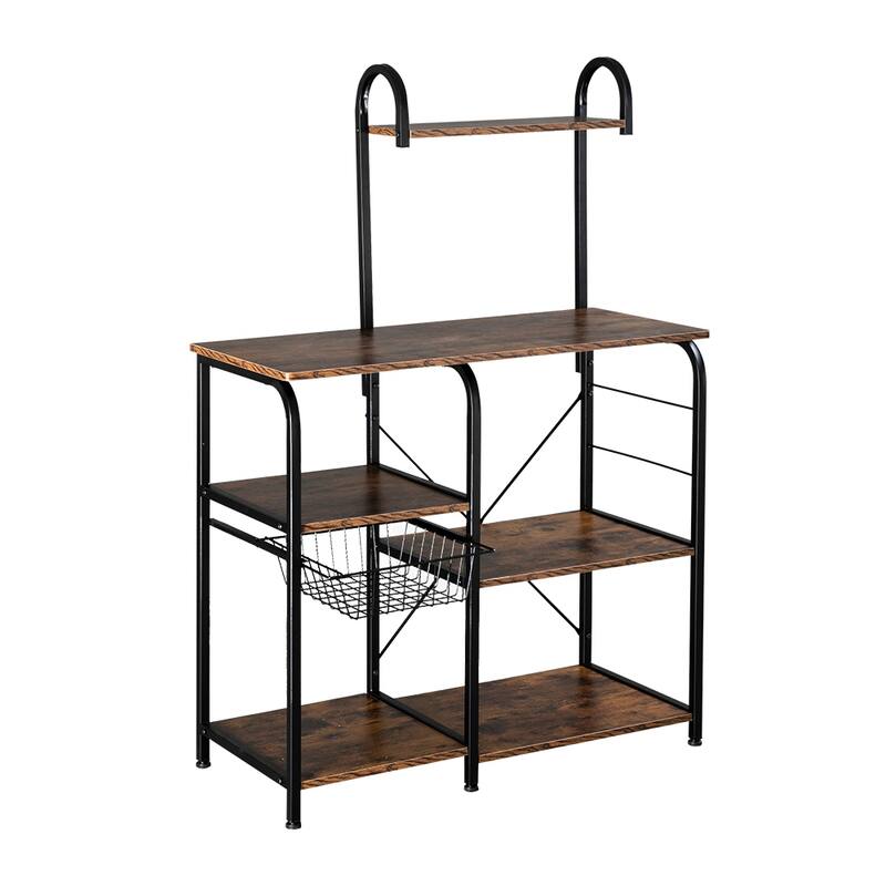 Kitchen Baker's Rack Utility 4-tier Microwave Stand - Brown