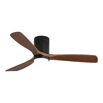 52 Inch Wooden Ceiling Fan, With 18W Led Light 3 Solid Wood Blades, Remote Control Reversible DC Motor with ETL Ceiling Fan