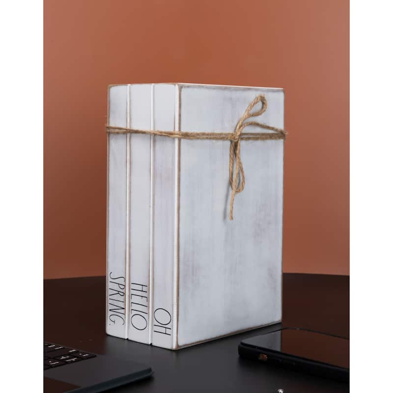 Rae Dunn EASTER/SPRING Themed Decorative Stacked Books - OH HELLO SPRING