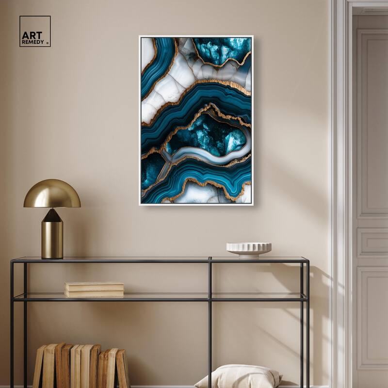 Teal Tectonic III Canvas by Art Remedy