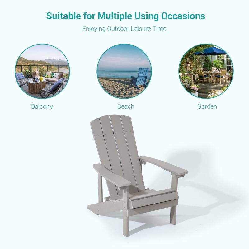 Bonosuki Weather-resistant Wood Outdoor Adirondack Chairs-Set of 4