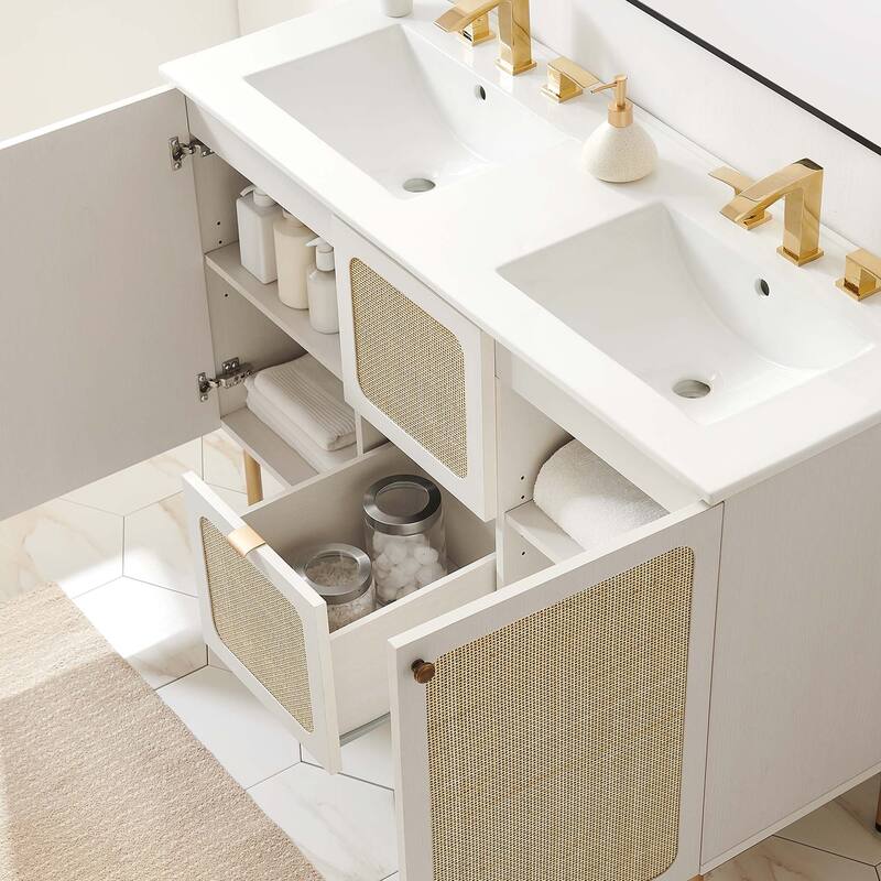 Chaucer 18"/24"/30"/36"/48"Single Basin/48" White Basin Bathroom Vanity