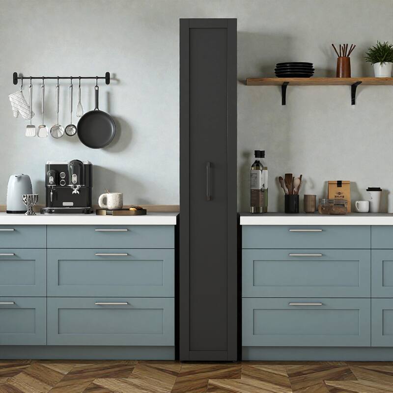 Slim Kitchen Rolling Storage Cart with Wheels and Handle, 6 Tier Narrow Pantry Shelf for Small Spaces