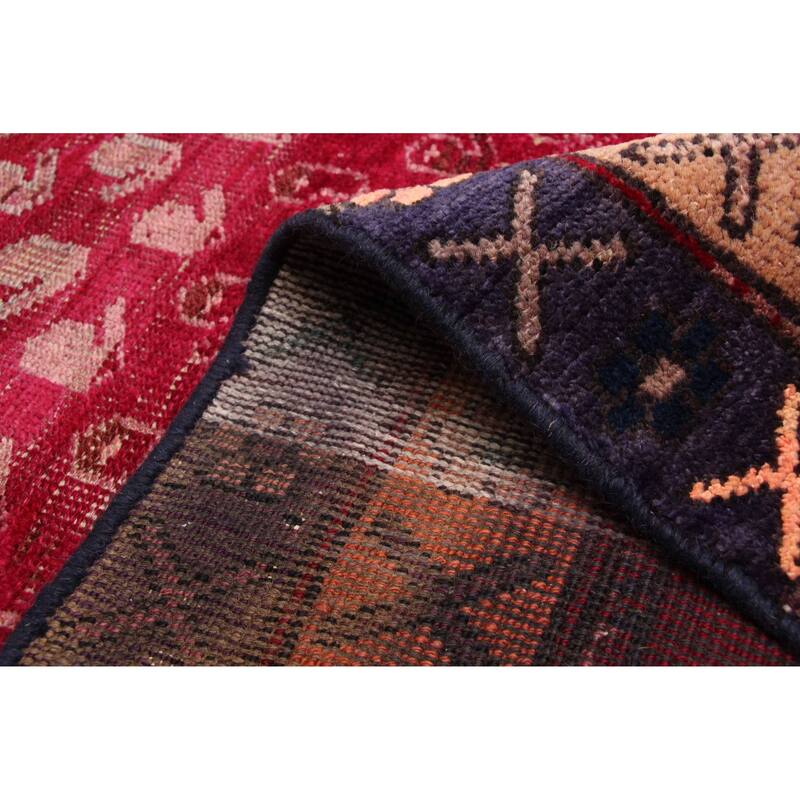 ECARPETGALLERY Hand-knotted Melis Vintage Burgundy Wool Rug - 6'7 x 10'4