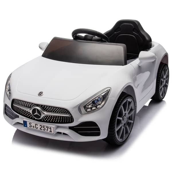 slide 2 of 45, 12V Mercedes-Benz CLS 350 Electric Ride-On Toy Car with Parent Control, Multimedia Functions and Four-Wheel Suspension White
