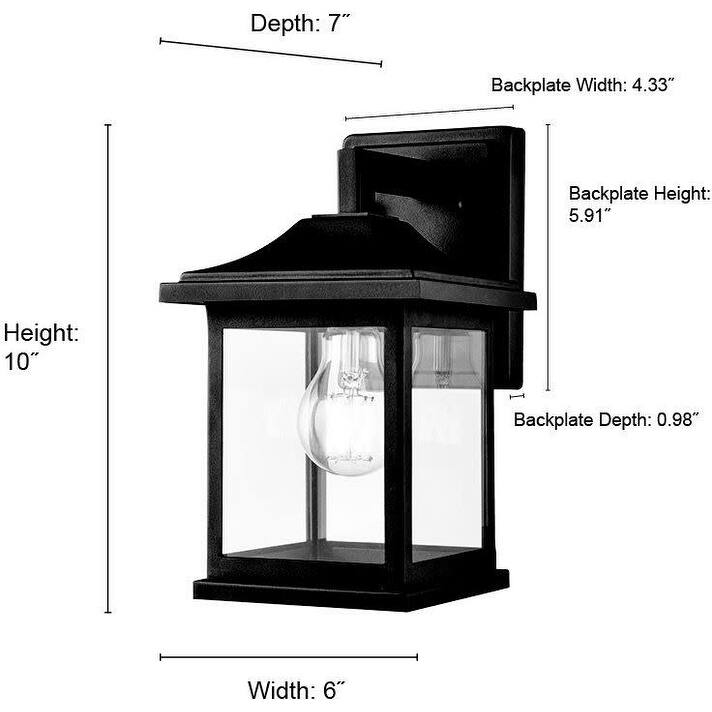 Millennium Lighting 91051 10" Tall Outdoor Wall Sconce with Clear
