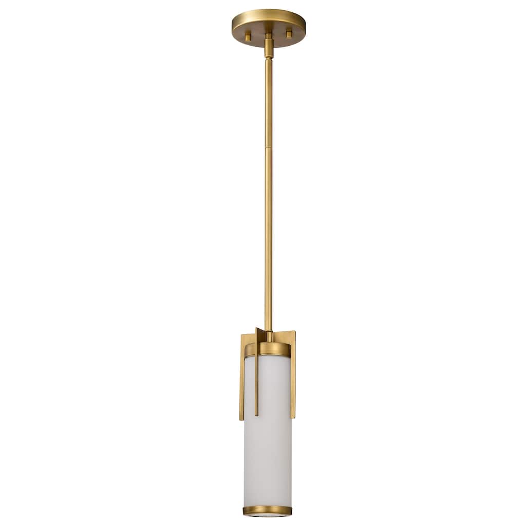 Roselle Mini Pendant Natural Brass with White Glass - Natural Brass
