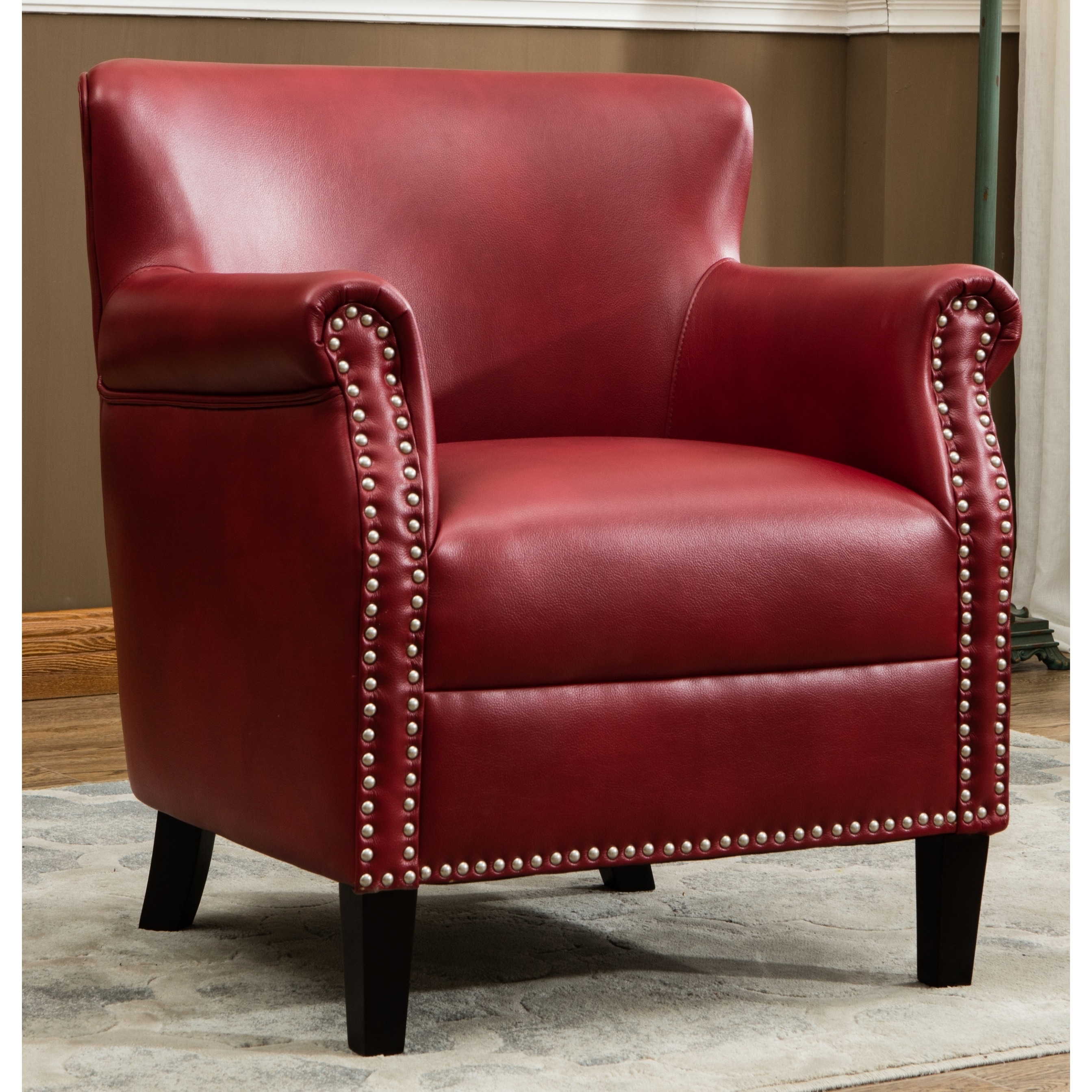 Hendrick Faux Leather Club Chair with Nailhead Trim