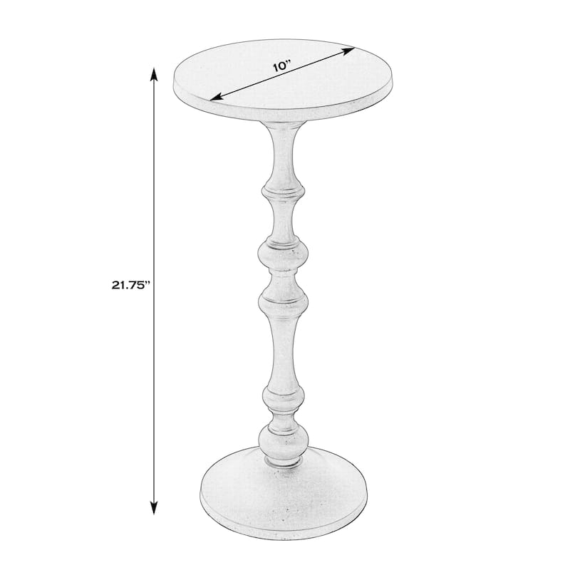 Passeo 10 in. W Round All Metal Pedestal Base End Table