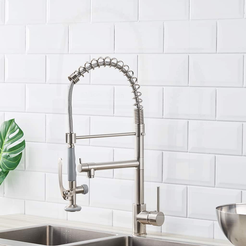 Commercial Kitchen Faucet with Pull Down Sprayer