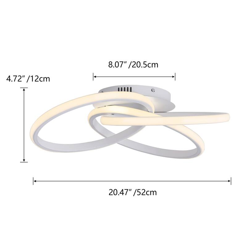 Modern 1-Light Linear Design LED Flush Mount Lighting Fixture
