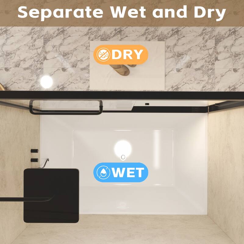 Premium Double Sliding Shower Door with Tempered Glass and Aluminum Frame for Stylish Bathrooms