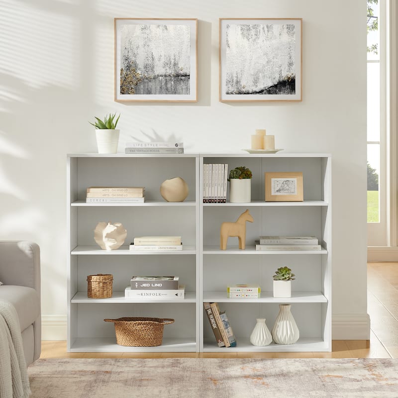 Modular 8-Tier Storage Cabinet –Convertible Bookcase with Adjustable Shelves, Dual-Layer Design Separates into Two 4-Layer Units