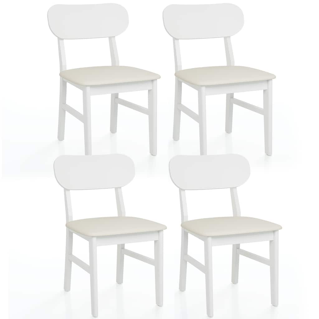 Rubber Wood Dining Chairs Set of 4
