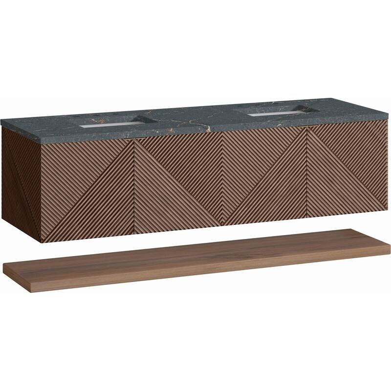 James Martin Vanities D200-V72-FPBL Marcello 72" Wall Mounted Double