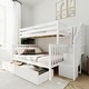 preview thumbnail 1 of 21, Max and Lily Twin over Full Staircase Bunk Bed with Storage Drawers