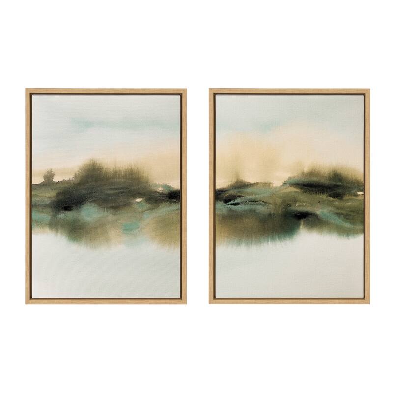 Kate and Laurel Sylvie Tranquil Framed Canvas Art Set by Amy Lighthall