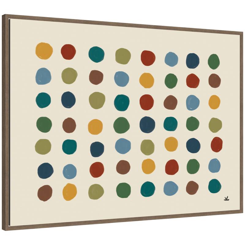 Kate and Laurel Meditation No. 3b by Kelly Knaga Framed Canvas Wall Art Print - 38 x 28 - Walnut