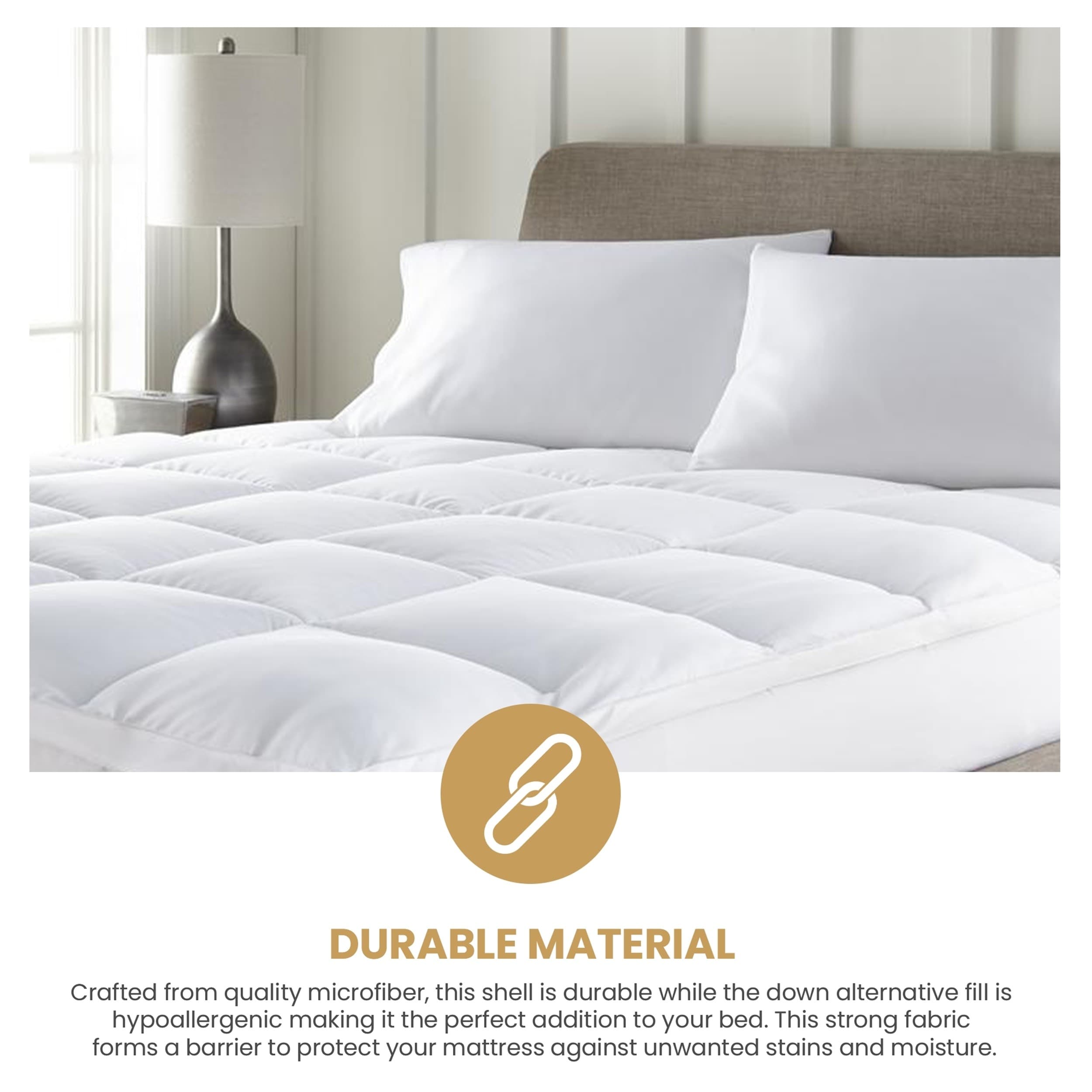 Superior Brushed Microfiber Down Alternative Mattress White-image