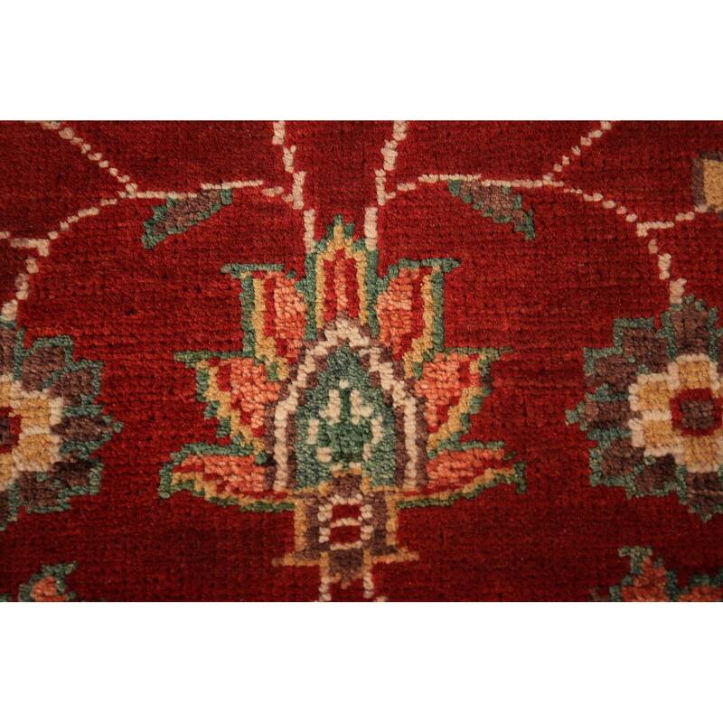 Red Floral Kazak Foyer Rug Hand-Knotted Wool Carpet - 2'0" x 3'0"