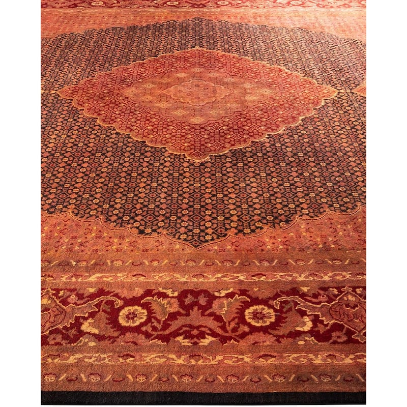 Overton Hand Knotted Wool Vintage Inspired Modern Contemporary Overdyed Red Area Rug - 9' 2" x 12' 3"