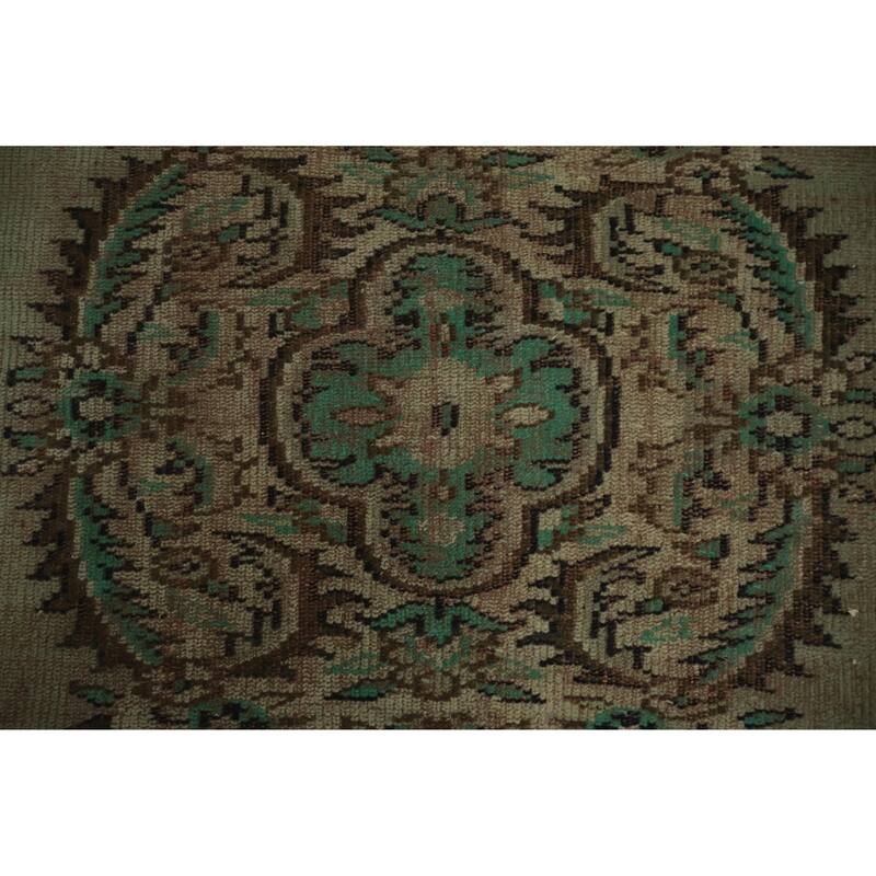 Hand Knotted Oriental 100% Wool Carpet Transitional Floral Brown Anatolian Area Rug - 8' 9'' X 5' 0''
