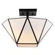 preview thumbnail 8 of 10, Burnett 2-Light Mid-Century Modern Semi Flush Mount Lighting Ceiling Fixture, White Tiffany Glass Shade for Entryway