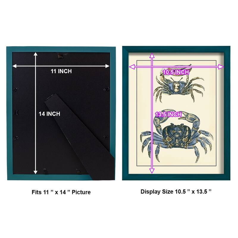 Antique Blue Crabs II -Framed Print w/glass-Cherry Red
