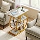 preview thumbnail 14 of 46, Industrial 4-tier Wood Narrow Side End Table with Storage Shelves