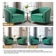 preview thumbnail 69 of 79, 2 Set Tufted PU Vegan Leather Swivel Barrel Chair with Nailheads Trim