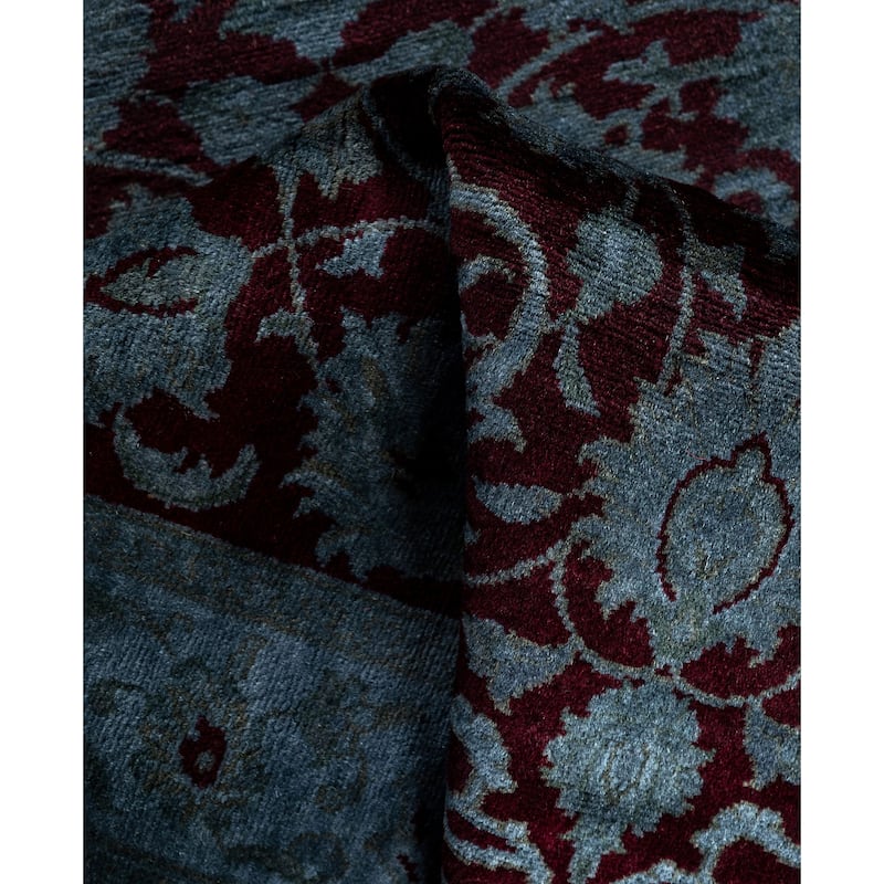 Overdyed One-of-a-Kind Hand-Knotted Runner Rug - Gray - 2' 7" x 10' 2"