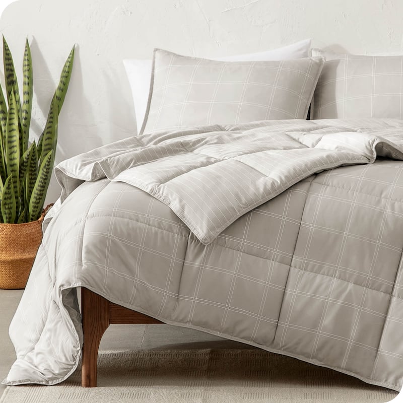 Bare Home Hypoallergenic Down Alternative Comforter Set - King - Cal King - Stone/White