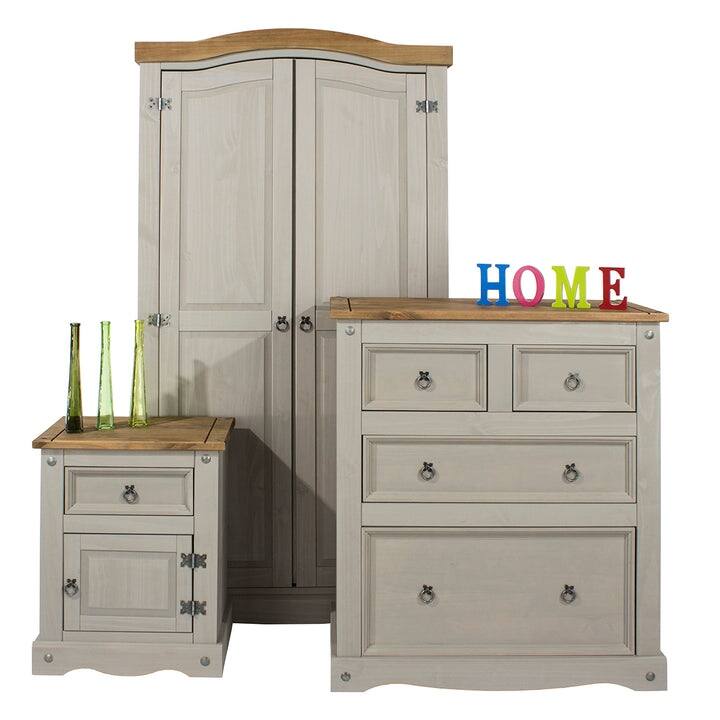 Wood Nighstand 1 Door 1 Drawer Corona Collection | Furniture Dash