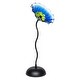 preview thumbnail 1 of 3, Fiore Bloom 23 IN Tall Blue Flower Art Glass Sculpture with Metal Stand