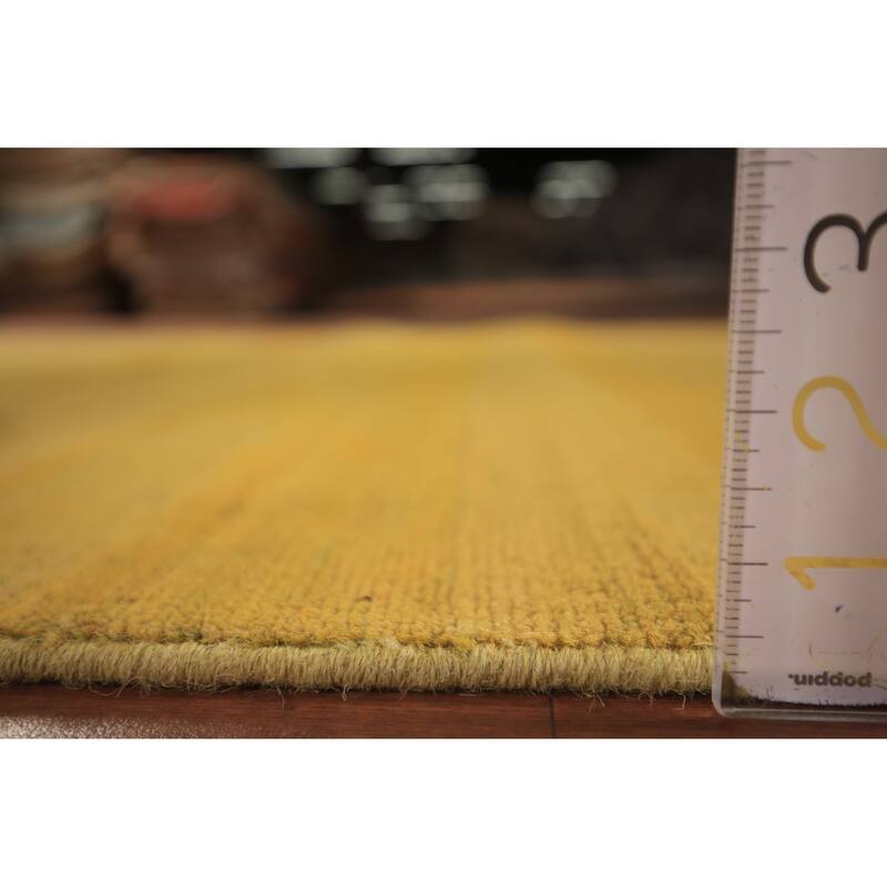 Yellow & Green Modern Gabbeh Oriental Area Rug Handmade Wool Carpet - 5'5" x 7'10"