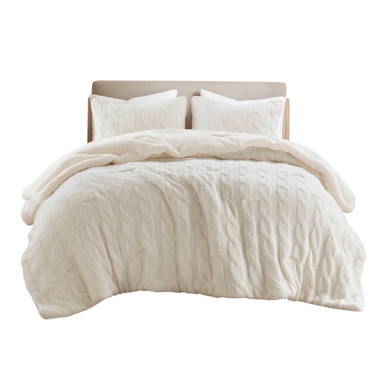Madison Park Riordan Cable Knit Chenille Comforter Set