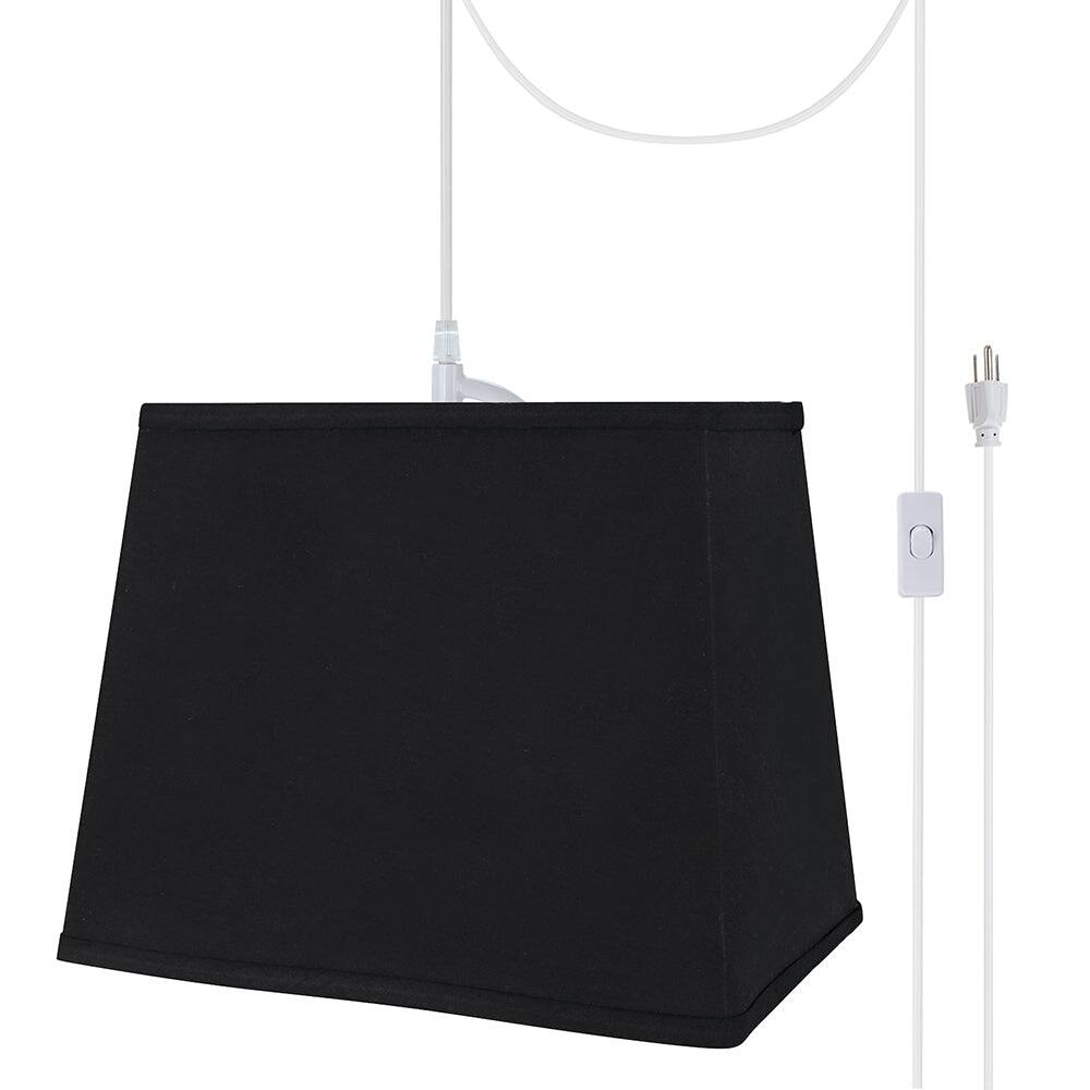 Aspen Creative 1Light PlugIn Swag Light Conversion Kit, Black WHITE