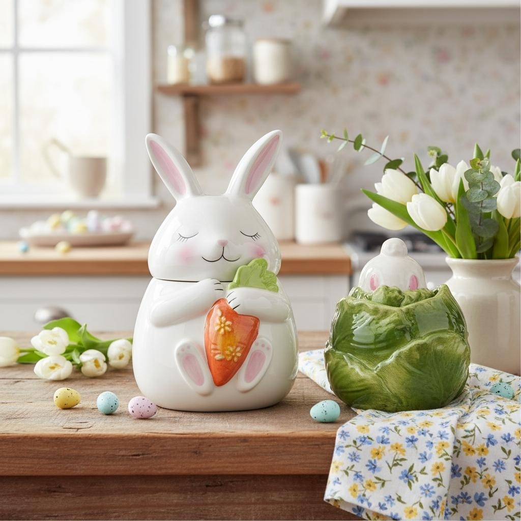 10 Strawberry Street Bunny Patch Canister Collection - Bed Bath