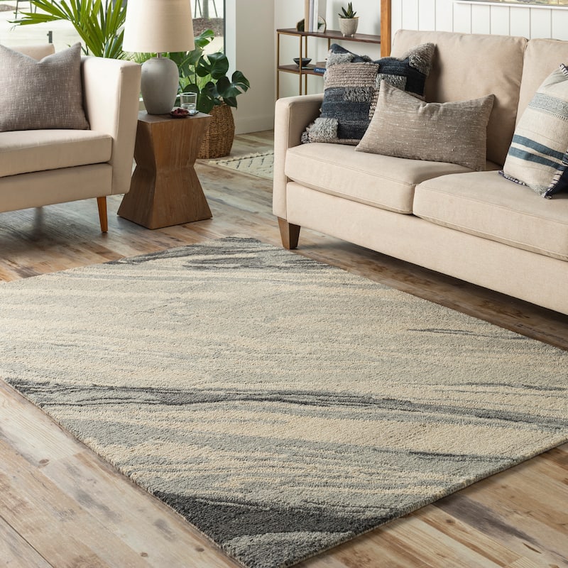 Livabliss Dlyha Handmade Modern Wool Area Rug - 2' x 3' - Medium Grey