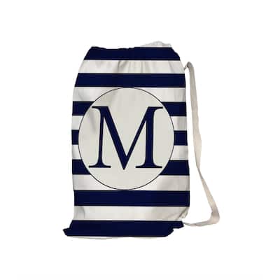 MONO NAVY STRIPED M Laundry Bag By Kavka Designs - 28" x 36"