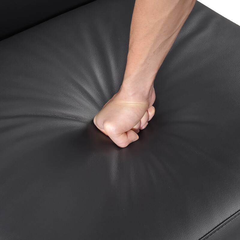 Hayes 28.5" Leather Accent Chair - Black Finish Solid Wood Legs