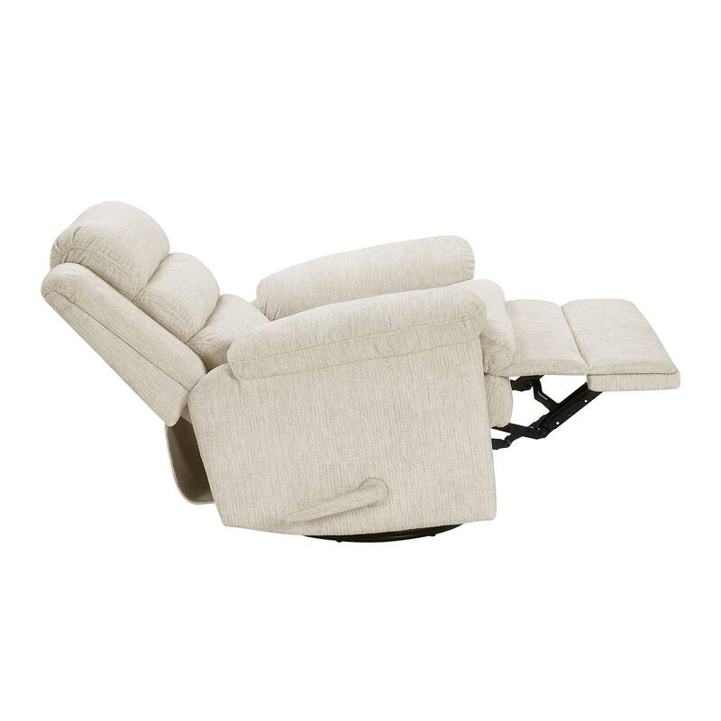 Sofiane 41" Microfiber Swivel Glider Recliner - Pull-Handle Motion